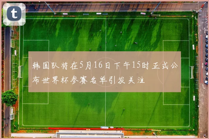 韩国队将在5月16日下午15时正式公布世界杯参赛名单引发关注
